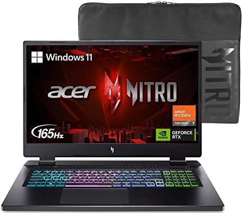 Acer Nitro 17 מחשב נייד משחק | Ryzen 7 7735Hs | RTX 4050 | 17.3 FHD 165Hz תצוגת IPS | 16GB DDR5